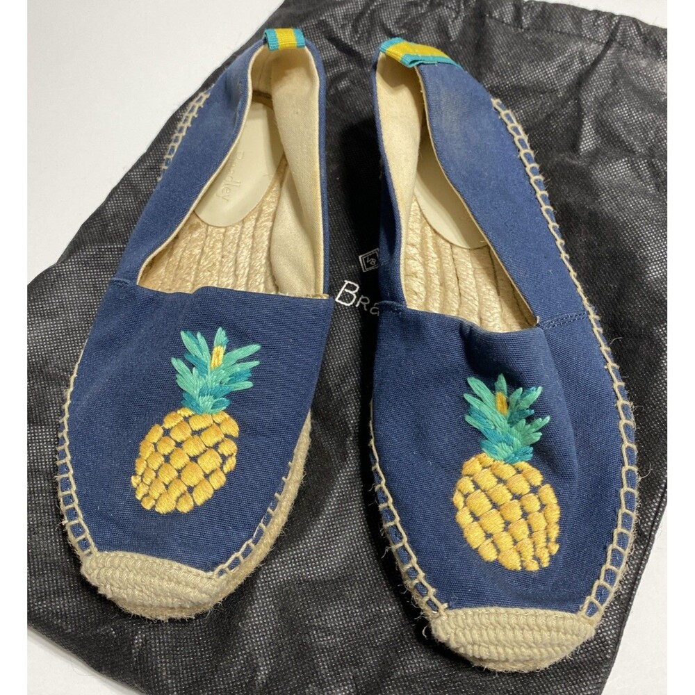Vera Bradley Women's 7 Embellished Pineapple Espadrilles Blue Beige Yellow Green